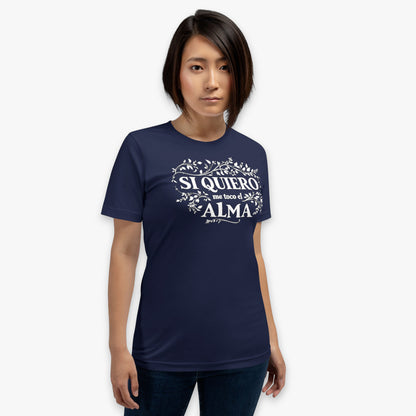 Camiseta Navy unisex Si quiero me toco el alma modelo mujer