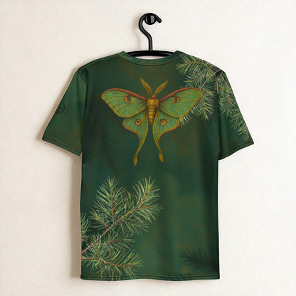 Camiseta polilla verde diseño de espalda