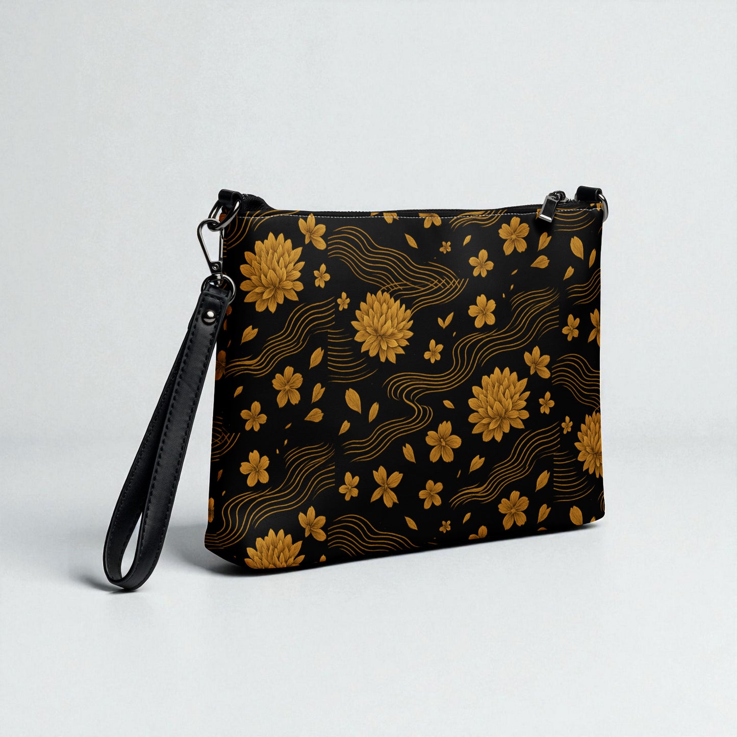 Bolso crossbody Crisantemos en vista tres cuartos posterior