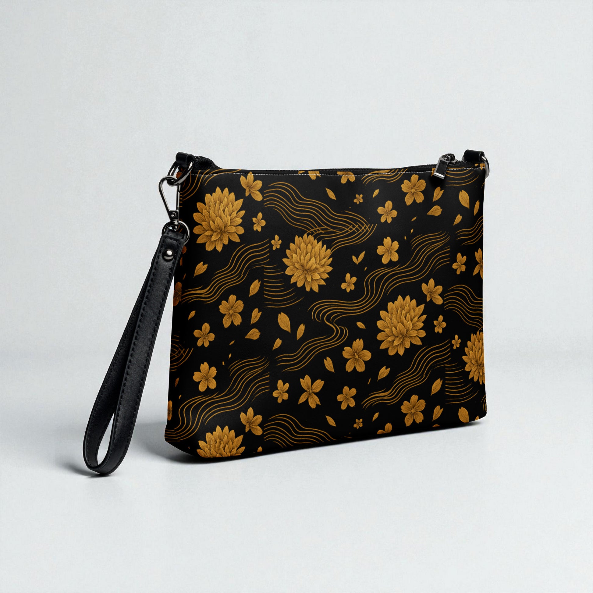 Bolso crossbody Crisantemos en vista tres cuartos posterior