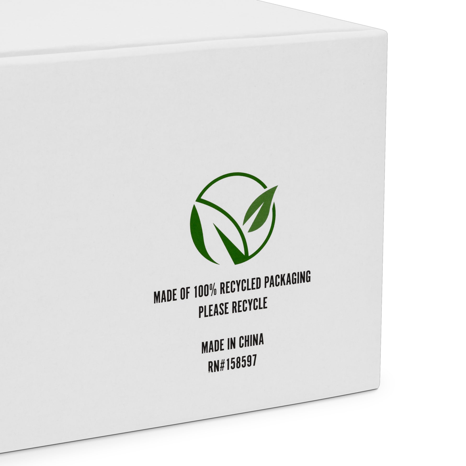 Detalle en caja de Sello producción consciente embalaje ecológico