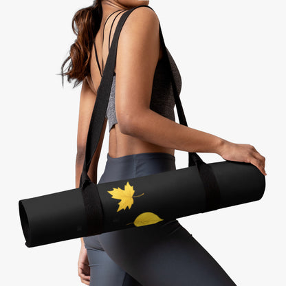 Esterilla de yoga otoño enrollada  asa para transportar al hombro