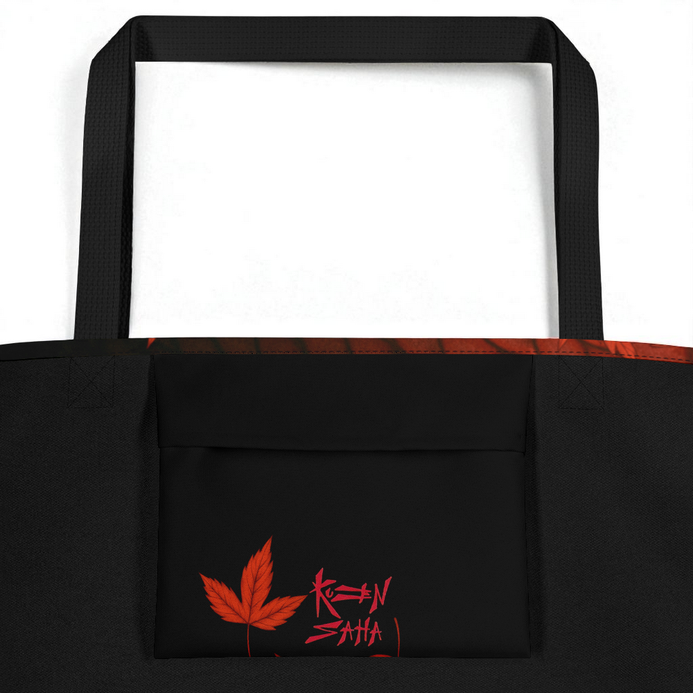 Bolso tote La mirada del Dragón detalle bolsillo interior  asas negras