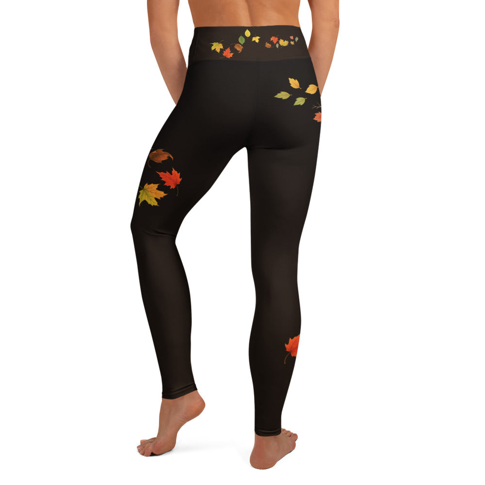 Leggings de yoga otoño vistos desde atrás