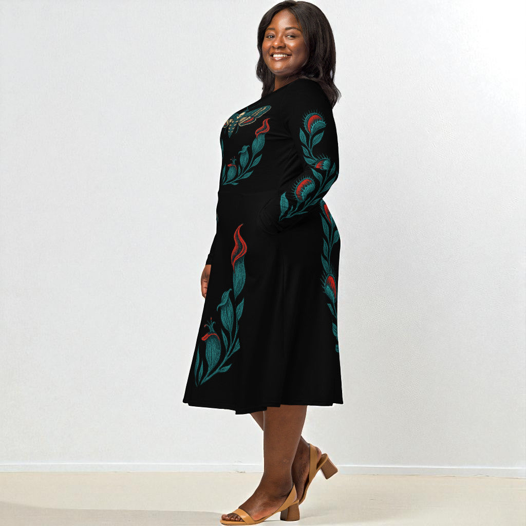 Vestido midi Blue & Black Moth