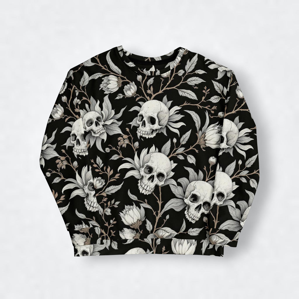 Sudadera calaveras y flores