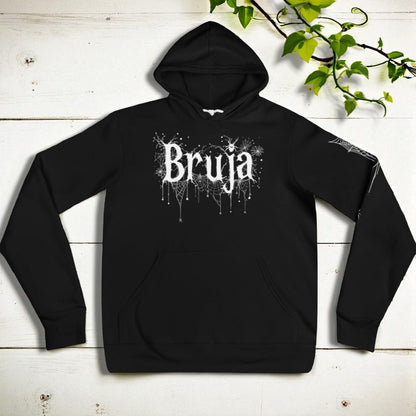 Sudadera Bruja vista plana frontal sobre tablones blancos