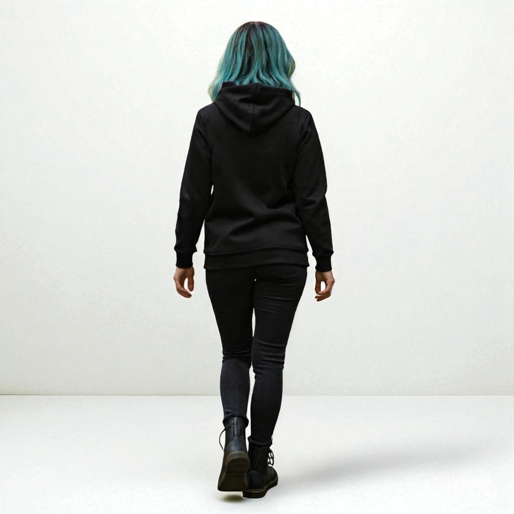 Sudadera Bruja vista trasera en modelo mujer 