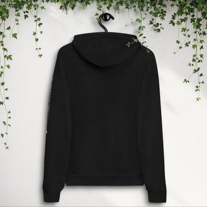 Sudadera negra Bruja vista trasera con capucha sin estampado