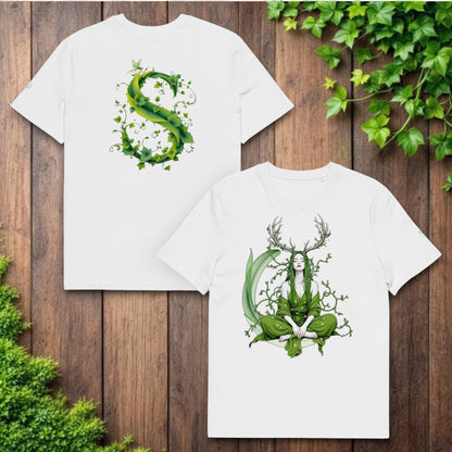 Camiseta Madre Natura personalizable con inicial S en hojas