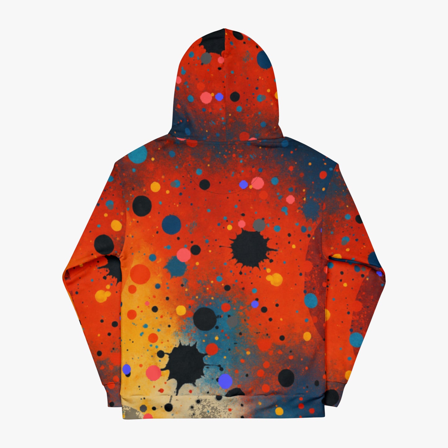 Sudadera con capucha Umbral colocada plana vista por detrás con estampado en toda la espalda.