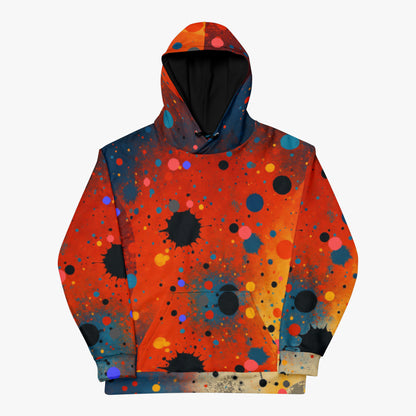 Sudadera con capucha Umbral colocada plana de frente mostrando el diseño completo.